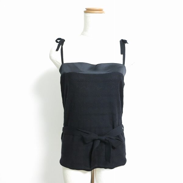 黒とリボンの絶妙バランス クリスチャンディオールのキャミソールを買取しました