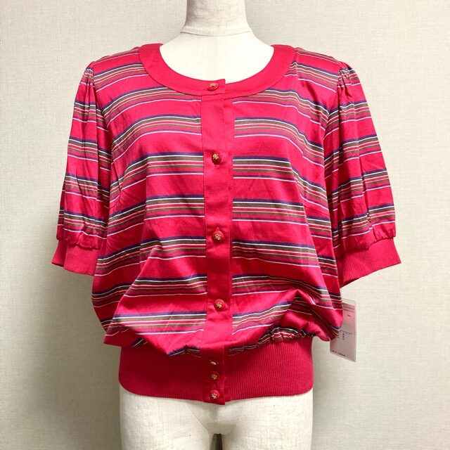 レリアンの赤ボーダーが綺麗なカットソーを買取しました