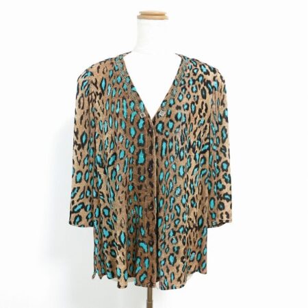 茶色×青でクールに 伊太利屋のカーディガンを買取しました