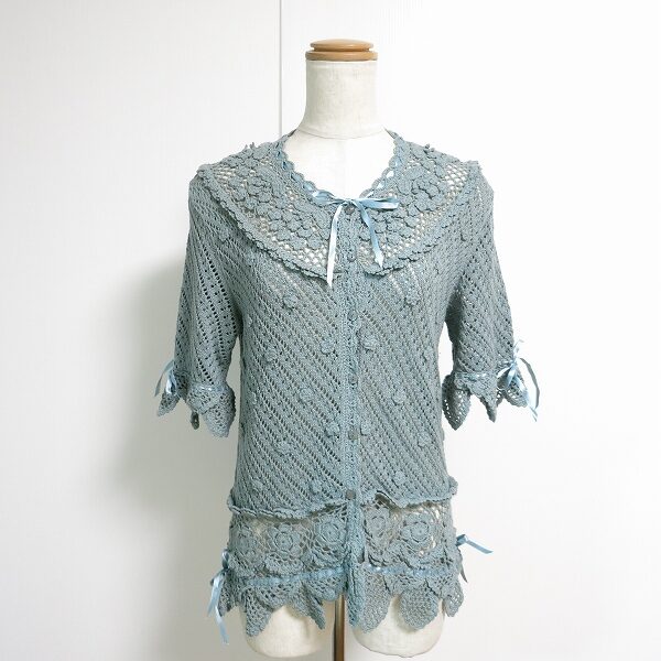 安定のかぎ編みが可愛い ピンクハウスのカーディガンを買取しました