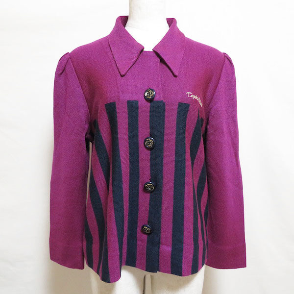 斉藤都世子のジャケットを買取しました|薔薇ボタンとストライプがいかす