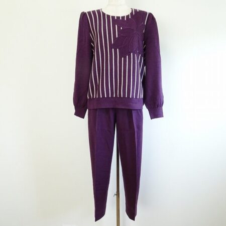 斉藤都世子のセットアップを買取しました！紫と白のストライプが美しカジュアルへ