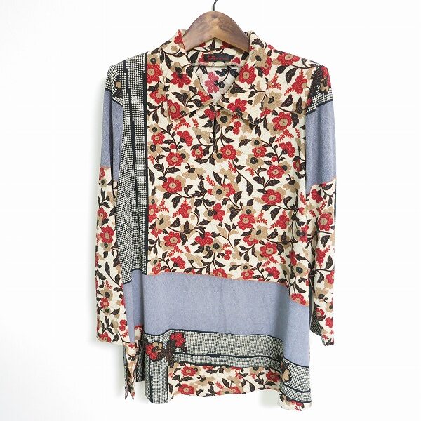 柄のにぎやかさに目が行く 詩仙堂のチュニックを買取しました