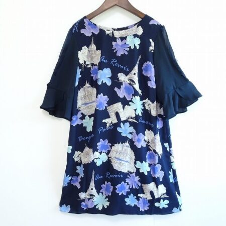 【お買取】エッフェル塔がおしゃれで綺麗な雰囲気を出す ローズティアラのワンピース