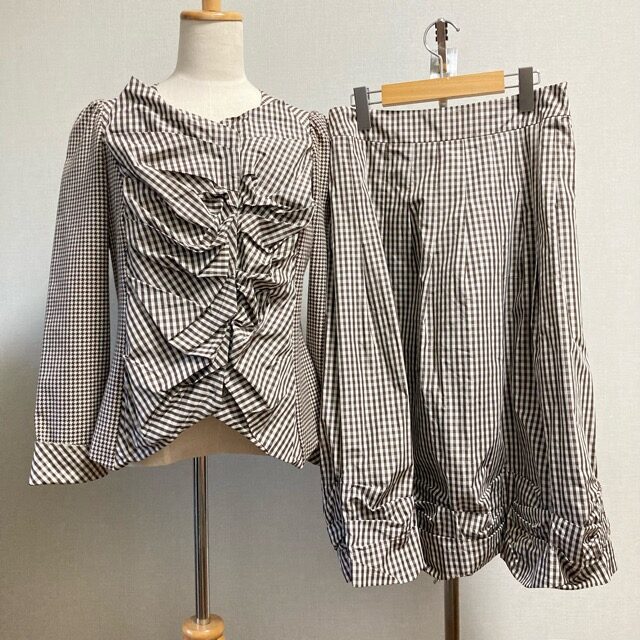 ギンガムチェックがさわやか ヒロココシノのセットアップを買取しました