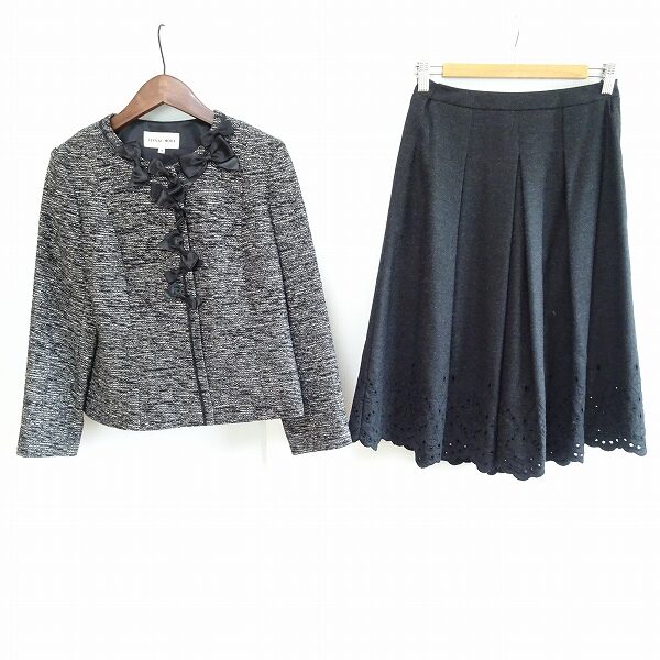 【ハナエモリ】シックなテイストで手に取りやすいスカートスーツを買取しました