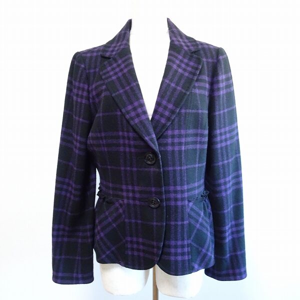 紫と黒のチェックが素敵 レリアンのジャケットを買取しました