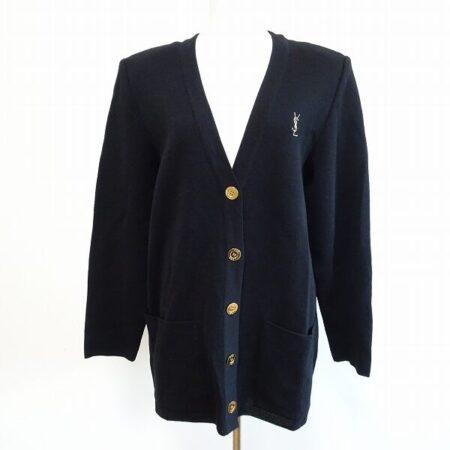 黒色と金色で豪華ながらもクールに イヴサンローランのカーディガンを買取しました