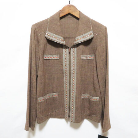 茶色とビーズが上品のジャケットを買取しました