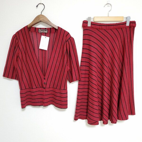 赤と黒のストライプがいい 斉藤都世子のセットアップを買取しました