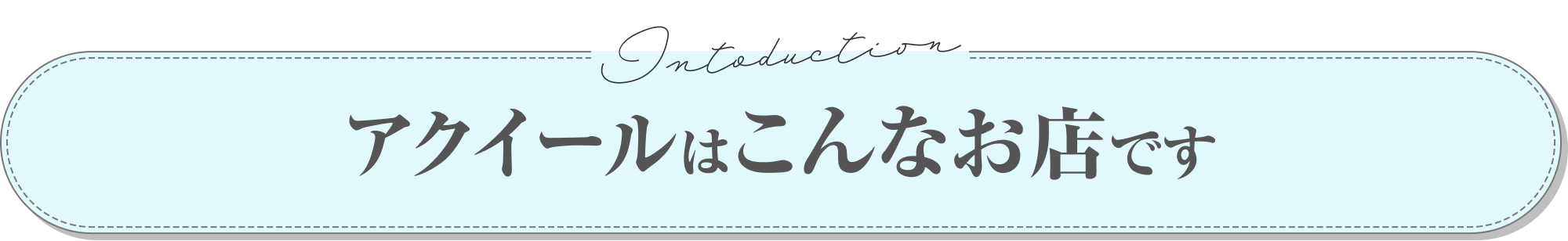 アクイールはこんなお店です